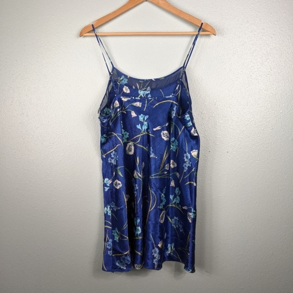 Oscar de la Renta Pink Label blue floral nighty L
